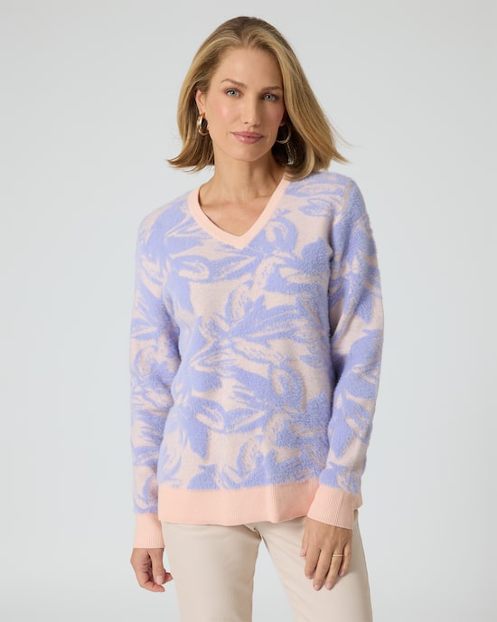 Produktabbildung für Pullover mit Jacquard-Blüten