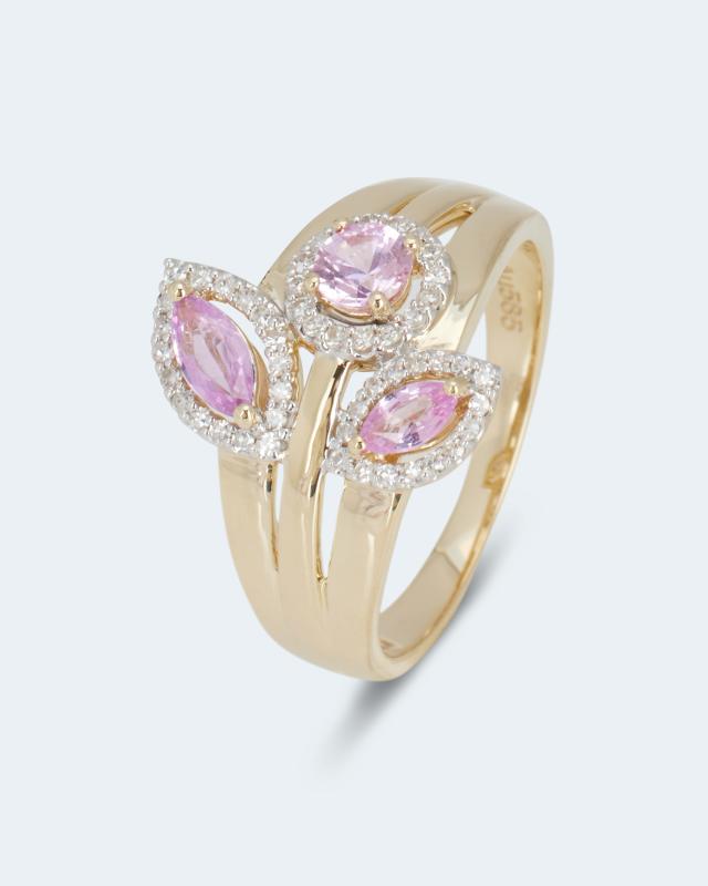 Ring mit Pink Saphir & Diamant