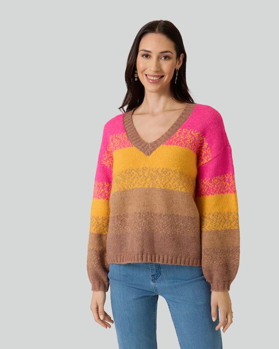 Produktabbildung für Strickpullover mit Color-Streifen