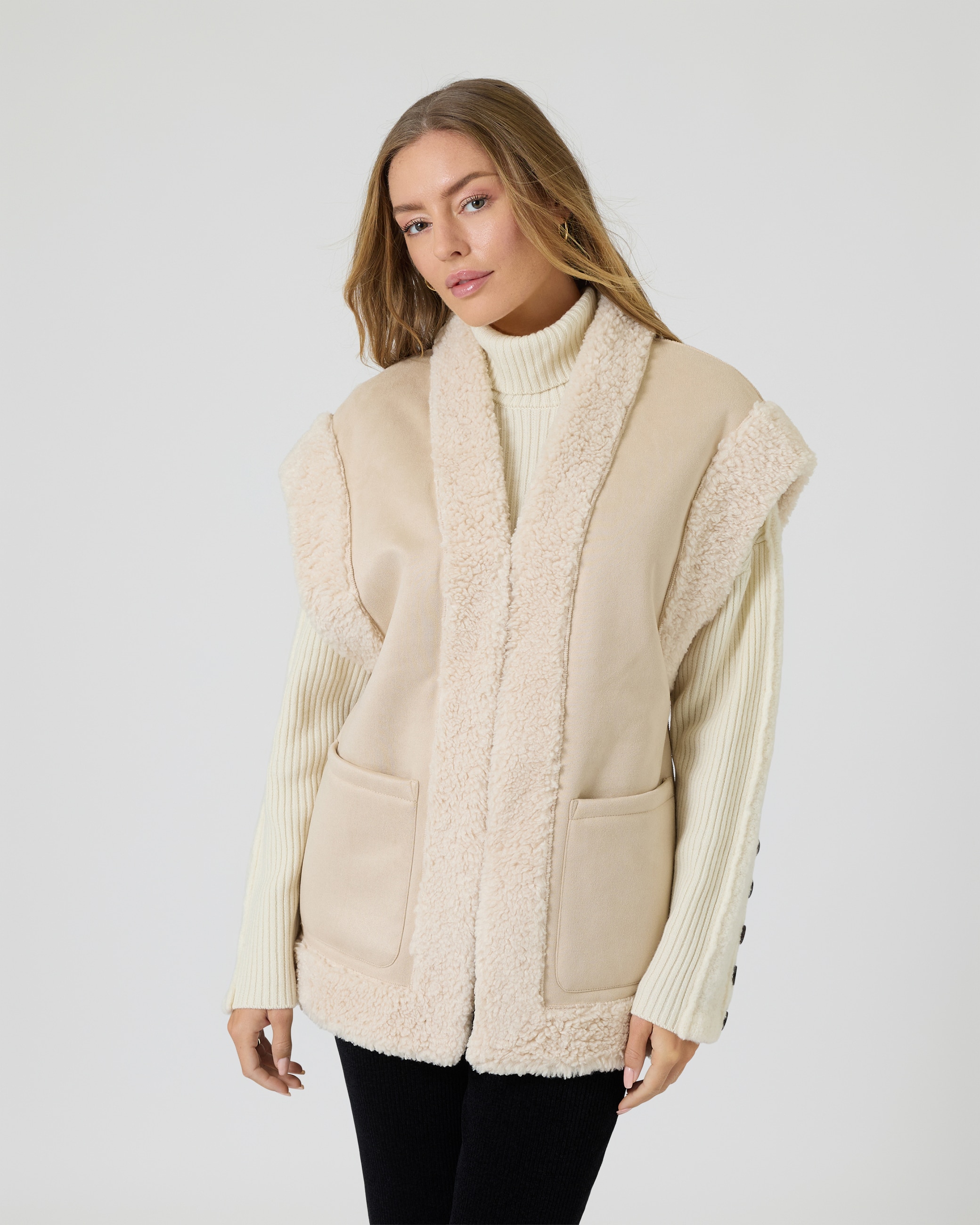 Produktabbildung für Faux Shearling Weste