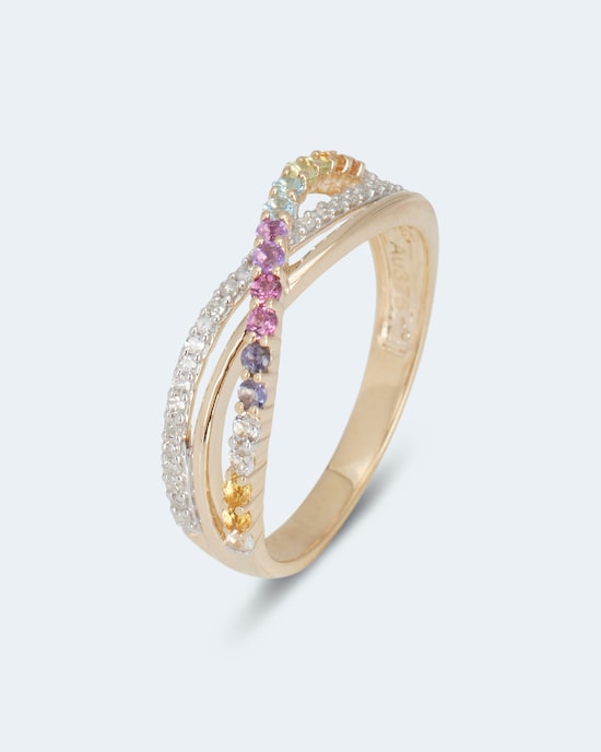 Produktabbildung für Multi-Edelstein-Ring mit Diamant