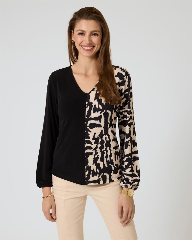 Shirt mit Animalprint-Einsatz