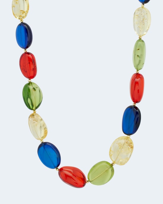 Produktabbildung für Collier aus Bernstein & Hämatit
