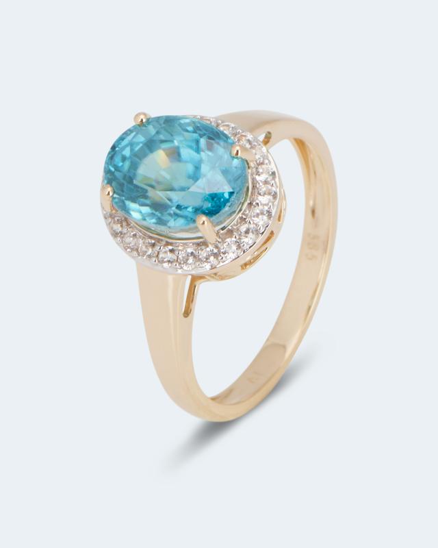 Ring mit blauem Zirkon zW