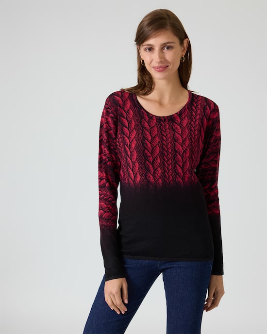 Produktabbildung für Classic Pullover mit Strickmuster "Ombre"