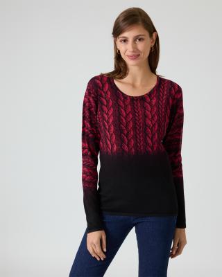 Classic Pullover mit Strickmuster "Ombre"