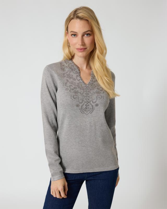 Glow Pullover mit Deko