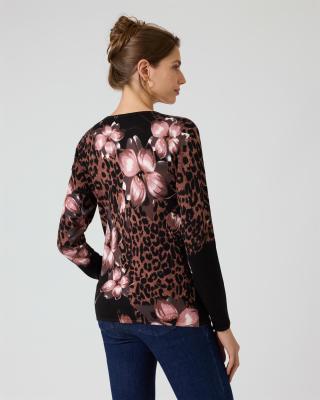 Pullover mit Blumen- und Animal-Druck