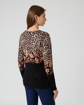 Pullover mit Animal- und Ornamentdruck