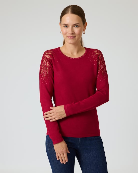 Produktabbildung für Glow Pullover mit floraler Stickerei