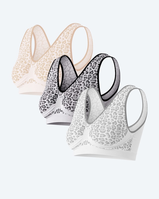 Seamless Bra "Leopard", 3er Pack