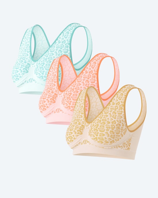 Produktabbildung für Seamless Bra "Leopard", 3er Pack