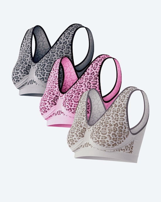Produktabbildung für Seamless Bra "Leopard", 3er Pack