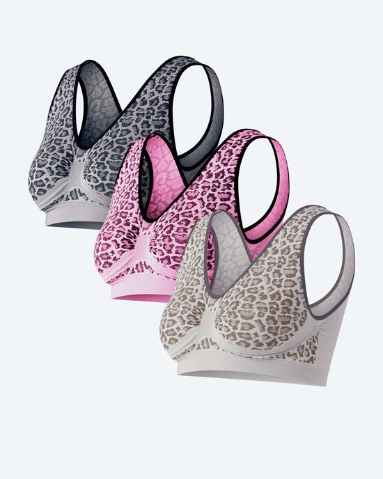 Produktabbildung für Seamless Bra "Leopard", 3er Pack