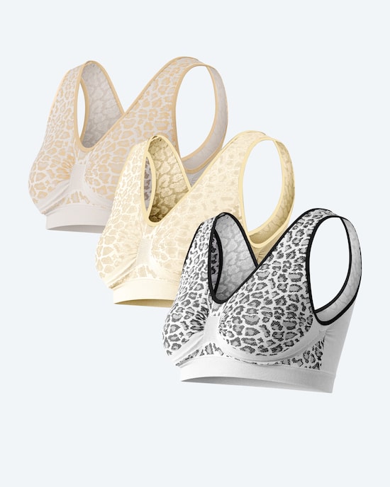 Produktabbildung für Seamless Bra "Leopard", 3er Pack