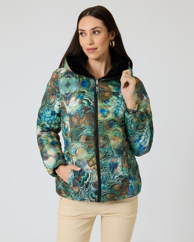 Steppjacke mit Exklusiv-Print