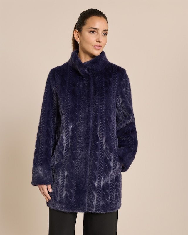 Webpelzmantel im Mustermix