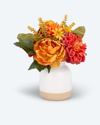 Kunstblumenarrangement Herbst mit Vase