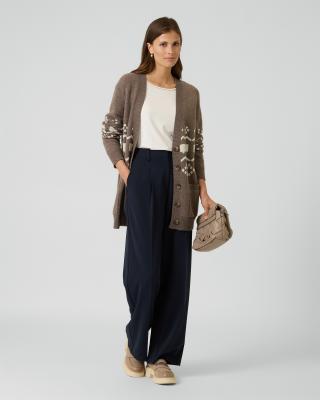 Longcardigan mit Norwegermuster