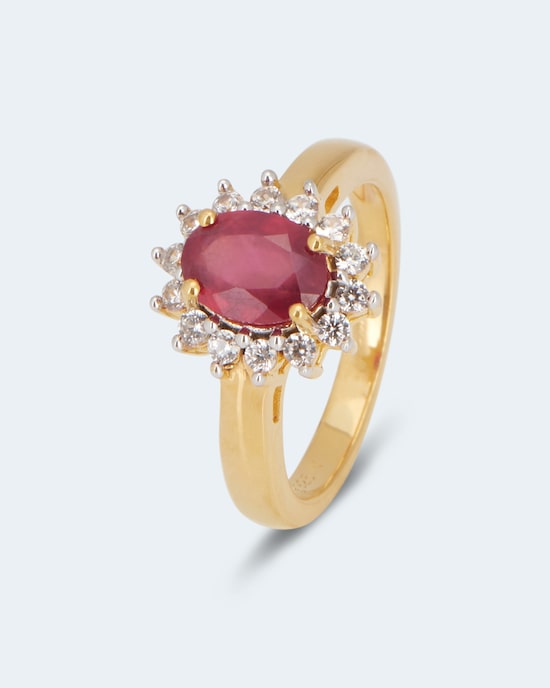 Produktabbildung für Ring mit Sambia Rubin und Zirkon