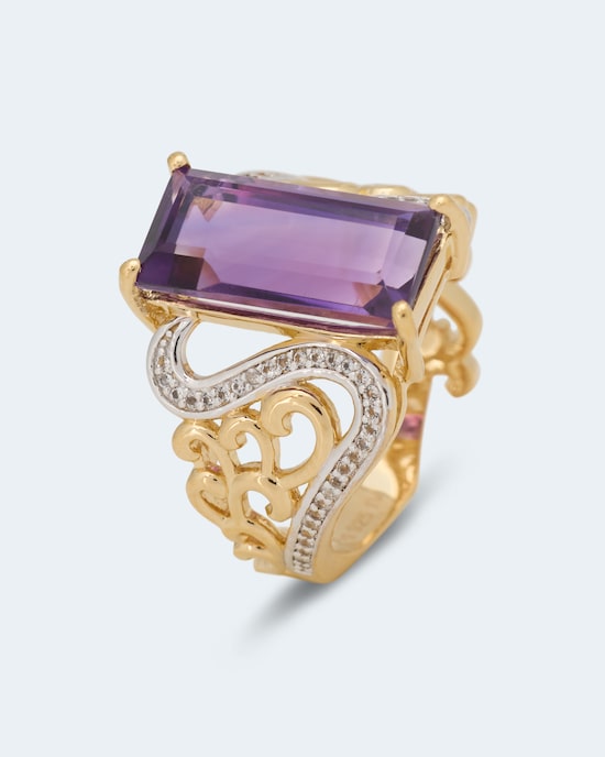 Produktabbildung für Ring mit Amethyst und Topas
