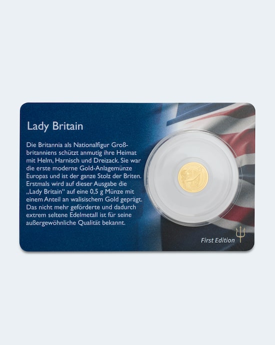 Produktabbildung für Goldmünze Lady Britain mit Welsh Gold