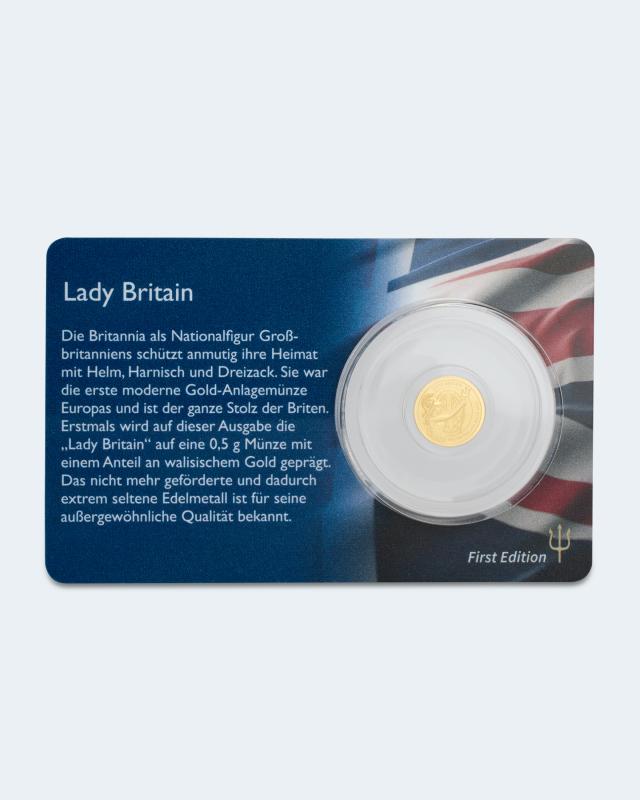 Goldmünze Lady Britain mit Welsh Gold