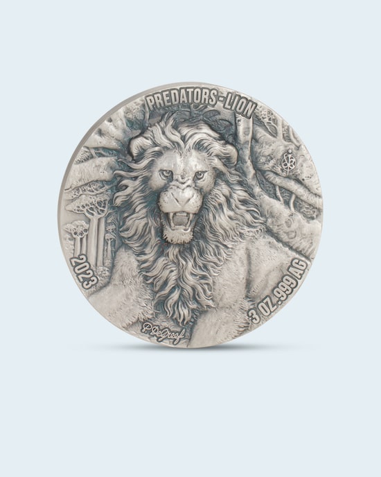 Produktabbildung für Silbermünze De Greef "Predators" Löwe 2023