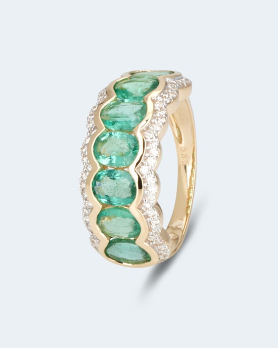 Produktabbildung für Ring mit Sambia Smaragd und Brillant