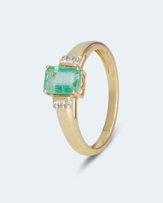 Produktabbildung für Ring mit Sambia Smaragd und Diamant