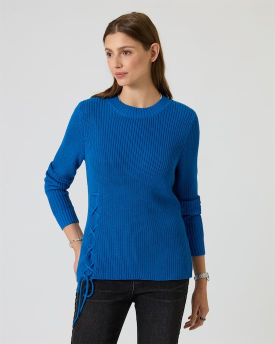 Produktabbildung für Pullover mit Schnürdetail