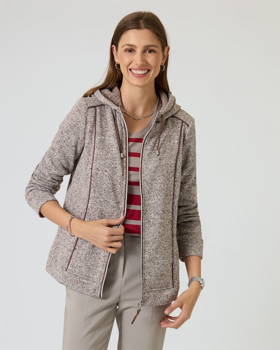 Produktabbildung für Fleecejacke mit Kapuze