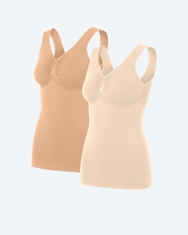 Seamless Top mit breiten Trägern, 2er Pack