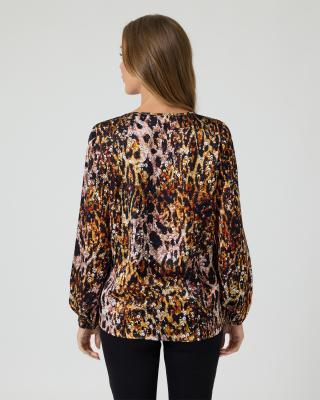 Bluse mit Print und Kettendetail