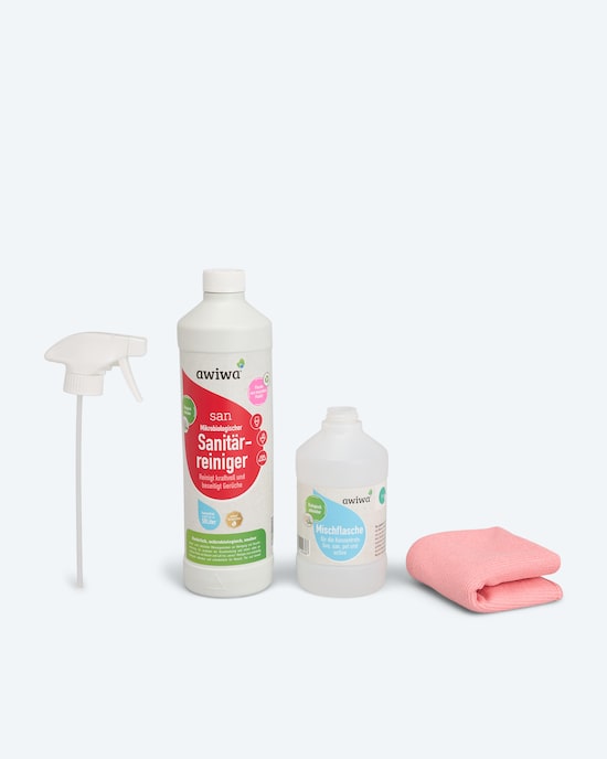 Produktabbildung für Mikrobiologischer Sanitärreiniger, 1 l + Tuch