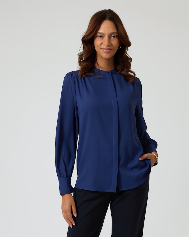 Bluse mit Stehkragen