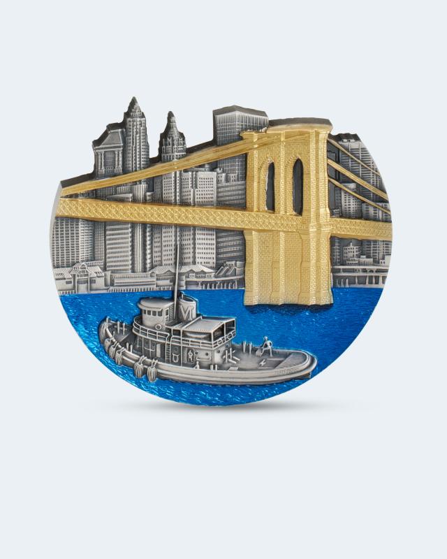 Silbermünze Brooklyn Bridge 2022