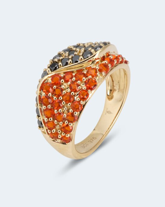 Produktabbildung für Ring mit Feueropal und Diamant