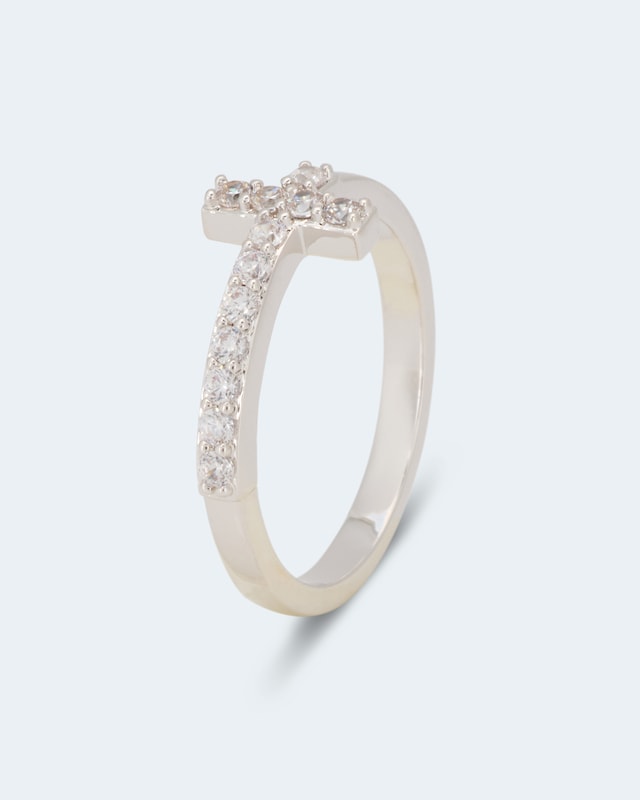 Ring "Kreuz" mit Zirkonia