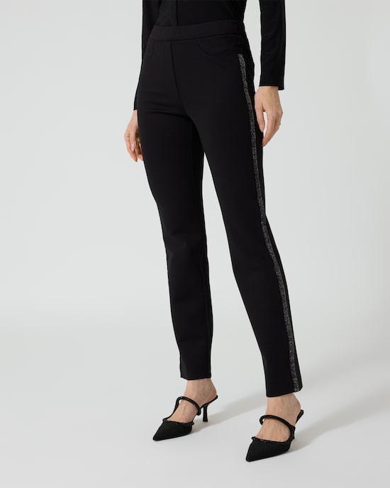 Produktabbildung für Ponte Hose mit Glitzer-Galonstreifen