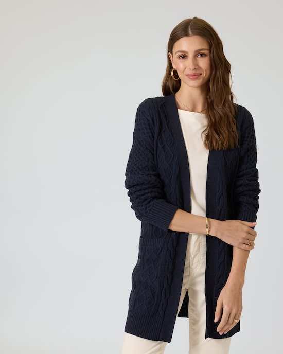 Produktabbildung für Longcardigan mit Zopfmuster