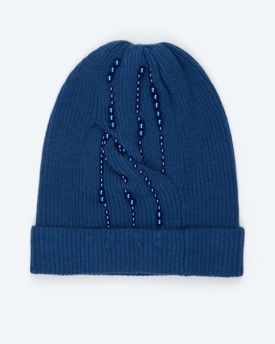 Produktabbildung für Strickmütze mit Perlen-Zopf