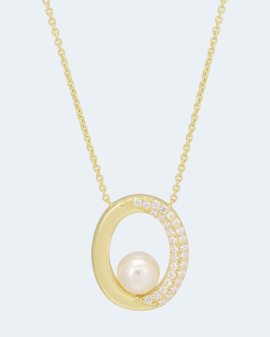 Produktabbildung für Collier mit MK-Perle und Zirkonia