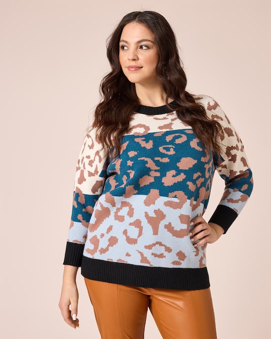 Produktabbildung für Pullover mit Leo-Jacquard
