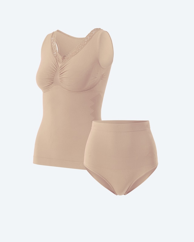 Midi Control Set aus Top + Bauchkontrollslip