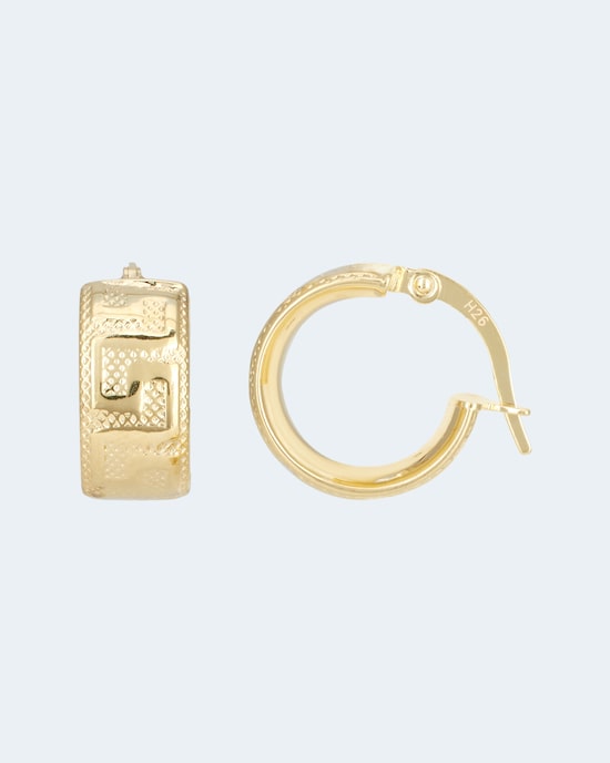 Produktabbildung für Creolen in Gold 585 mit Mäanderdeisgn