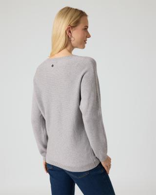 Pullover mit Blätterstickerei