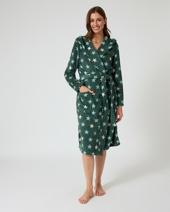 Produktabbildung für Mega Flausch Bademantel "Star" mit Kapuze