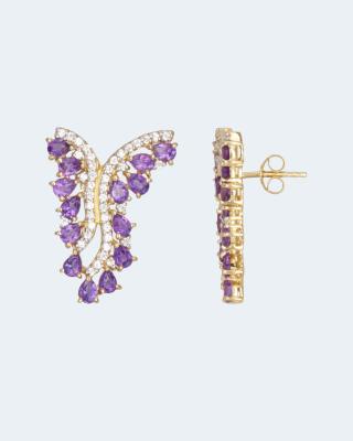 Set: Collier & Ohrstecker mit Amethyst