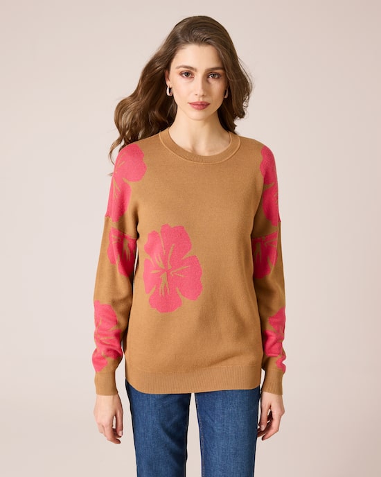 Produktabbildung für Pullover mit Blumen-Jacquard